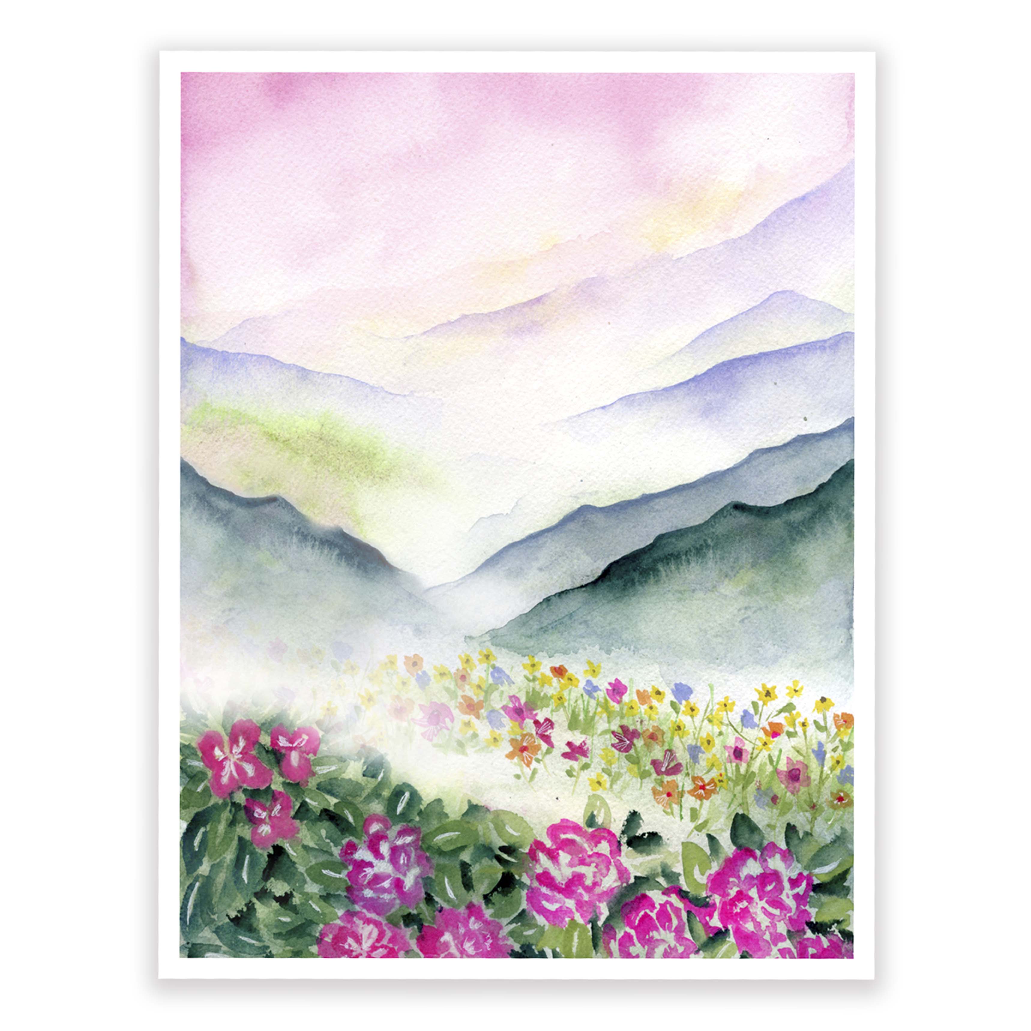 Rhododendron Mountain Art Print  MarisaMade