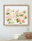 Pink Peonies Watercolor Painting Art Print | Peony Garden Picture 2