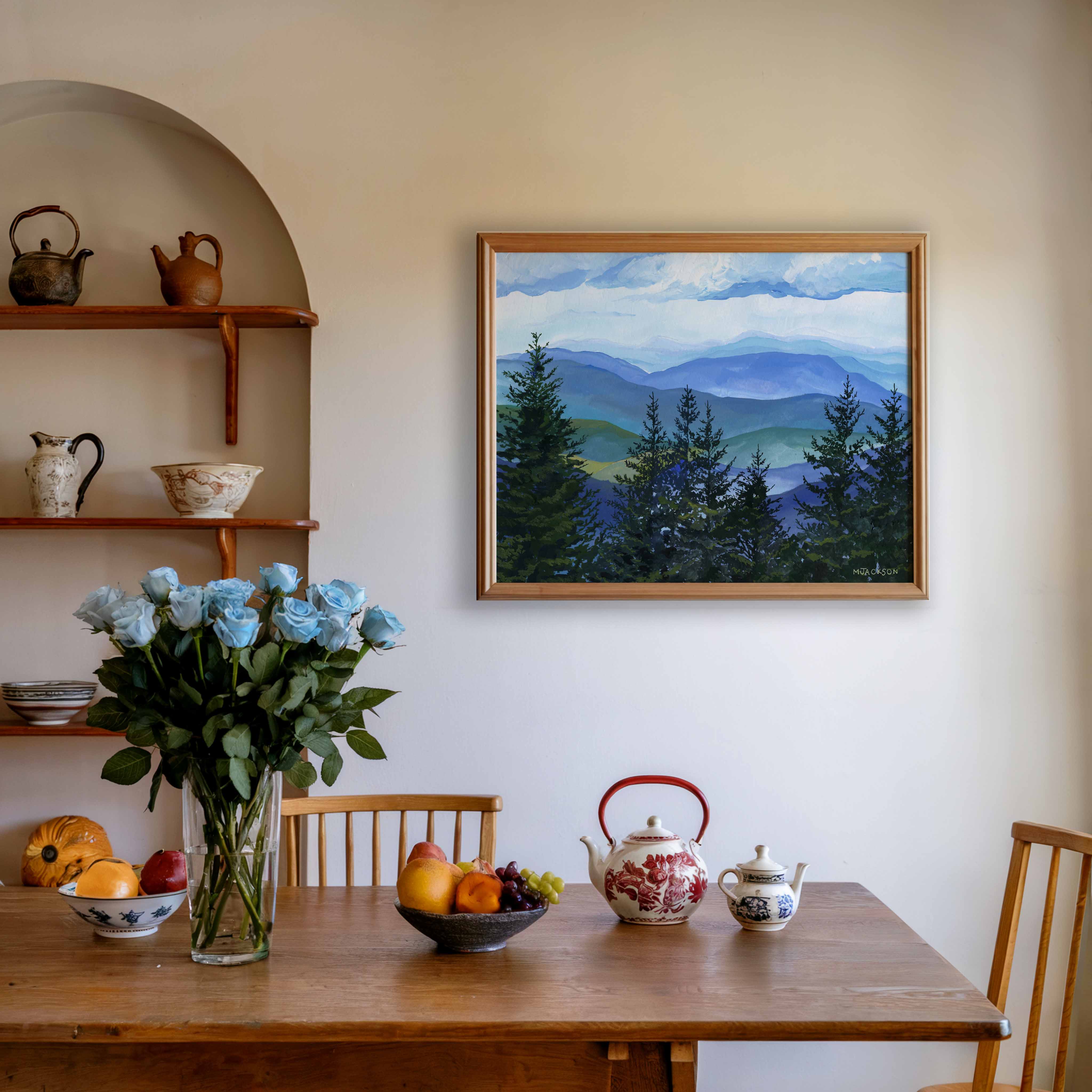 Mild Tree Line Ridge Blue Ridge Mountain Treeline Art Print – MarisaMade