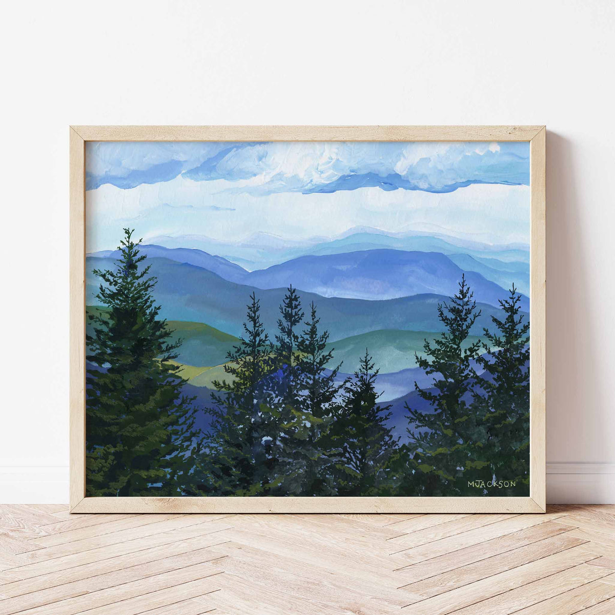 Mild Tree Line Ridge Blue Ridge Mountain Treeline Art Print – MarisaMade