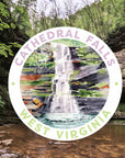 Cathedral Falls Sticker on background of cathedral falls photograph