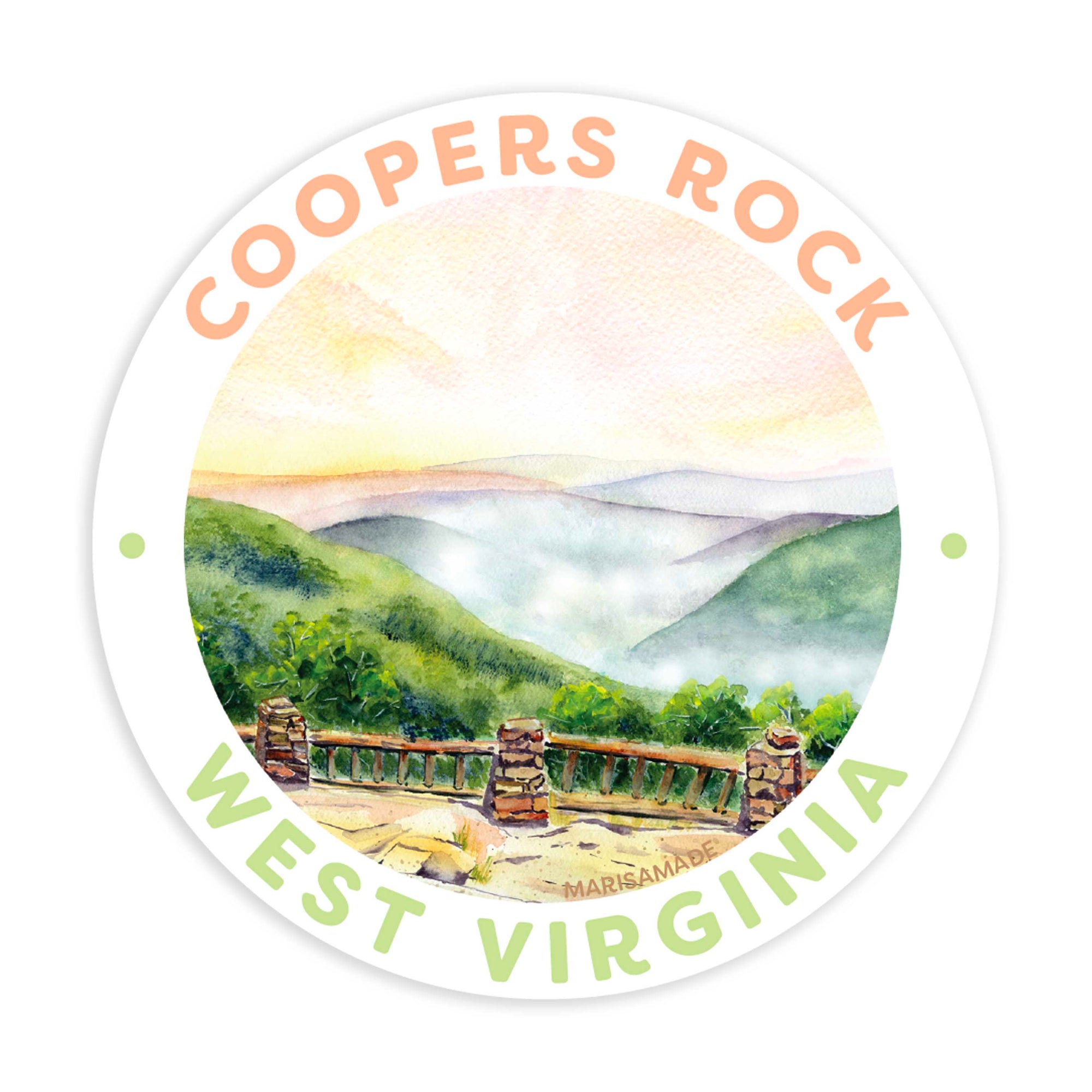 Coopers Rock WV Sticker