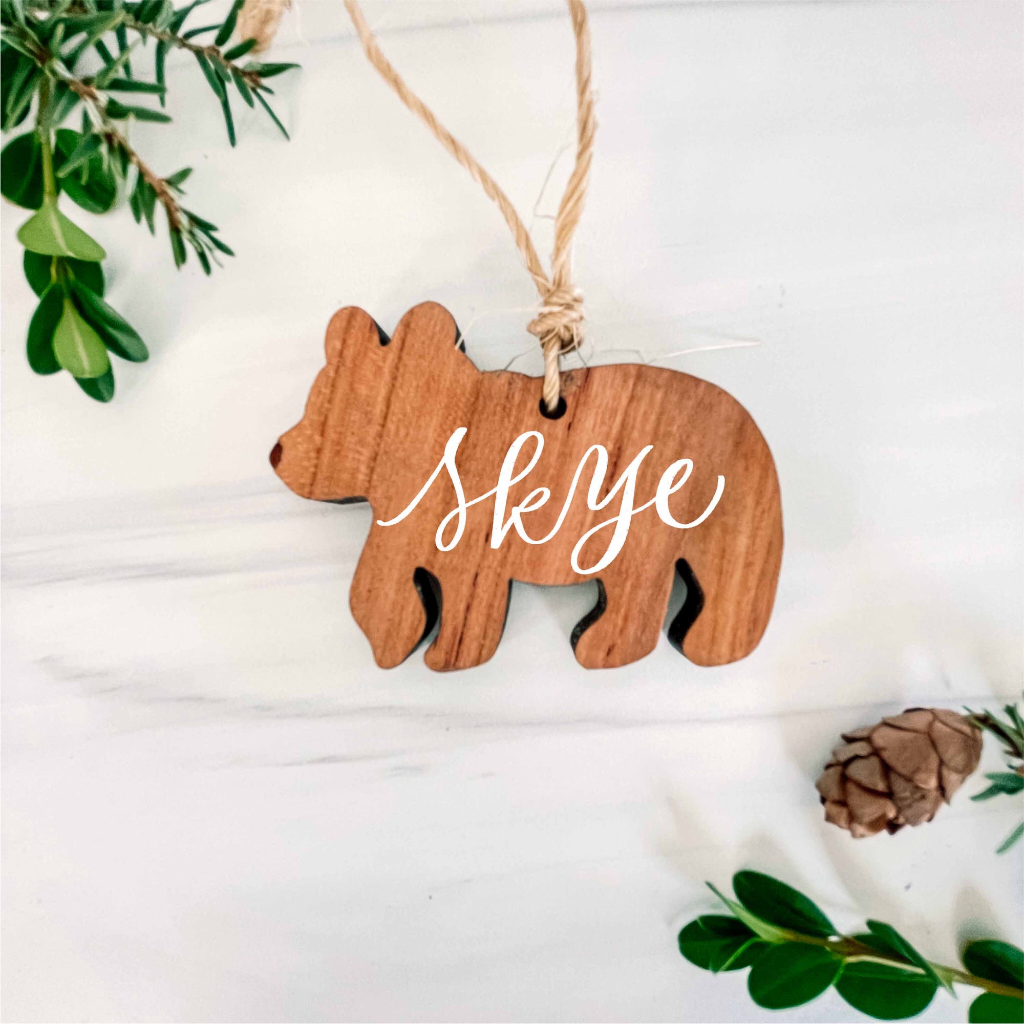 Little Bear Ornament | Personalized Wooden Ornament