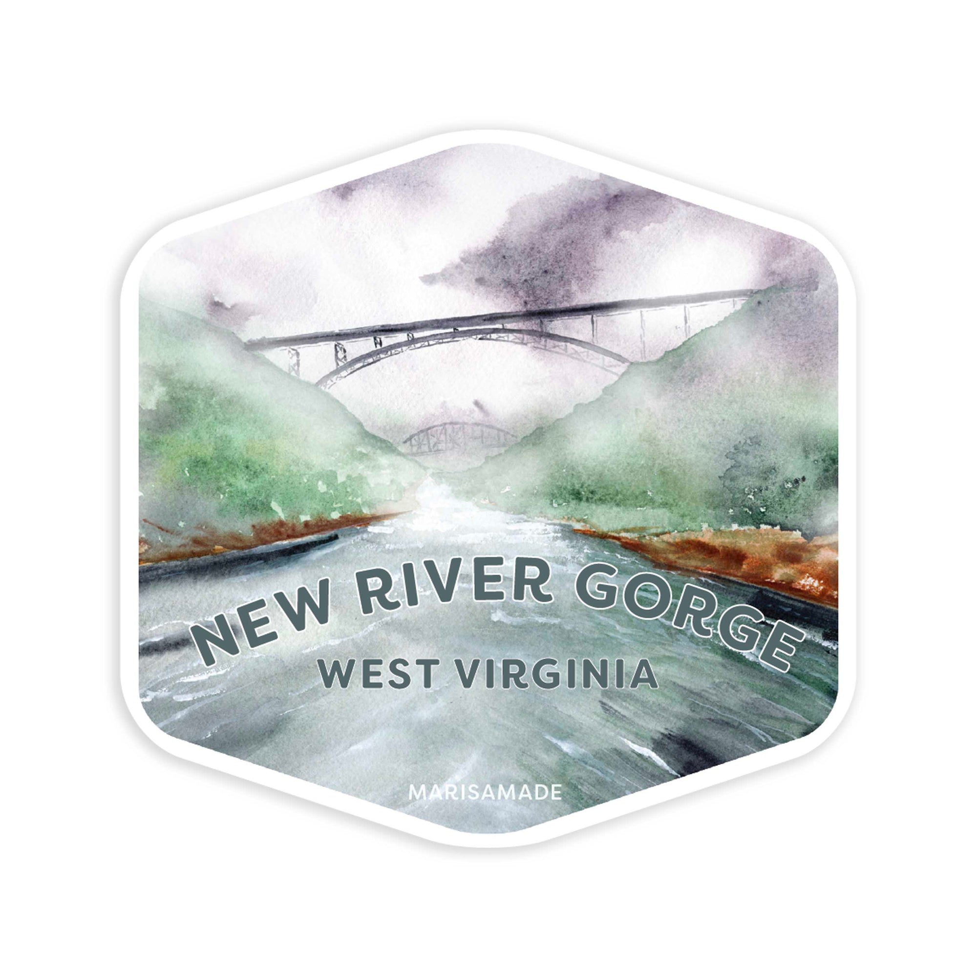Misty New River Gorge Sticker
