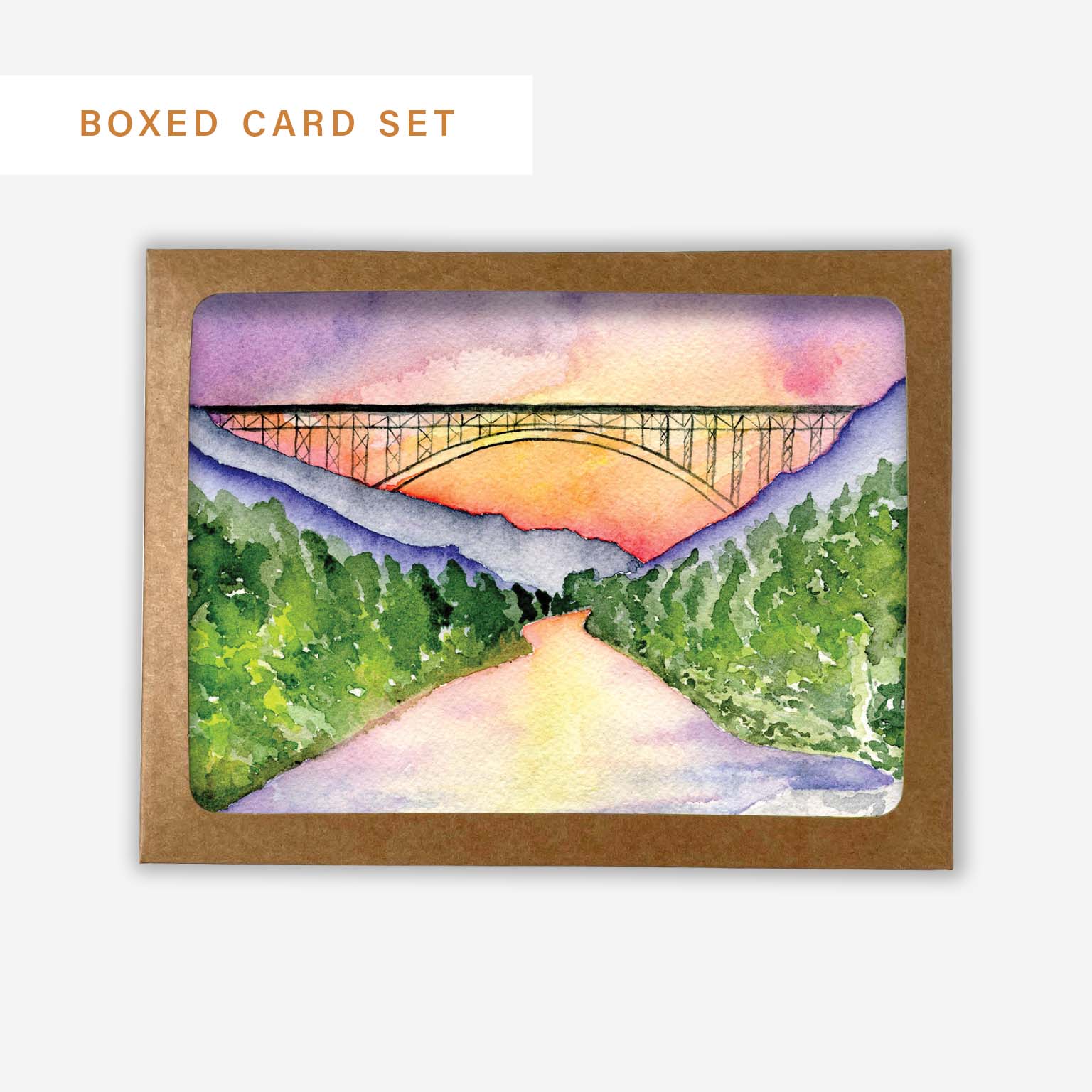 New River Gorge Sunset Boxed Set of 8 | Greeting Cards