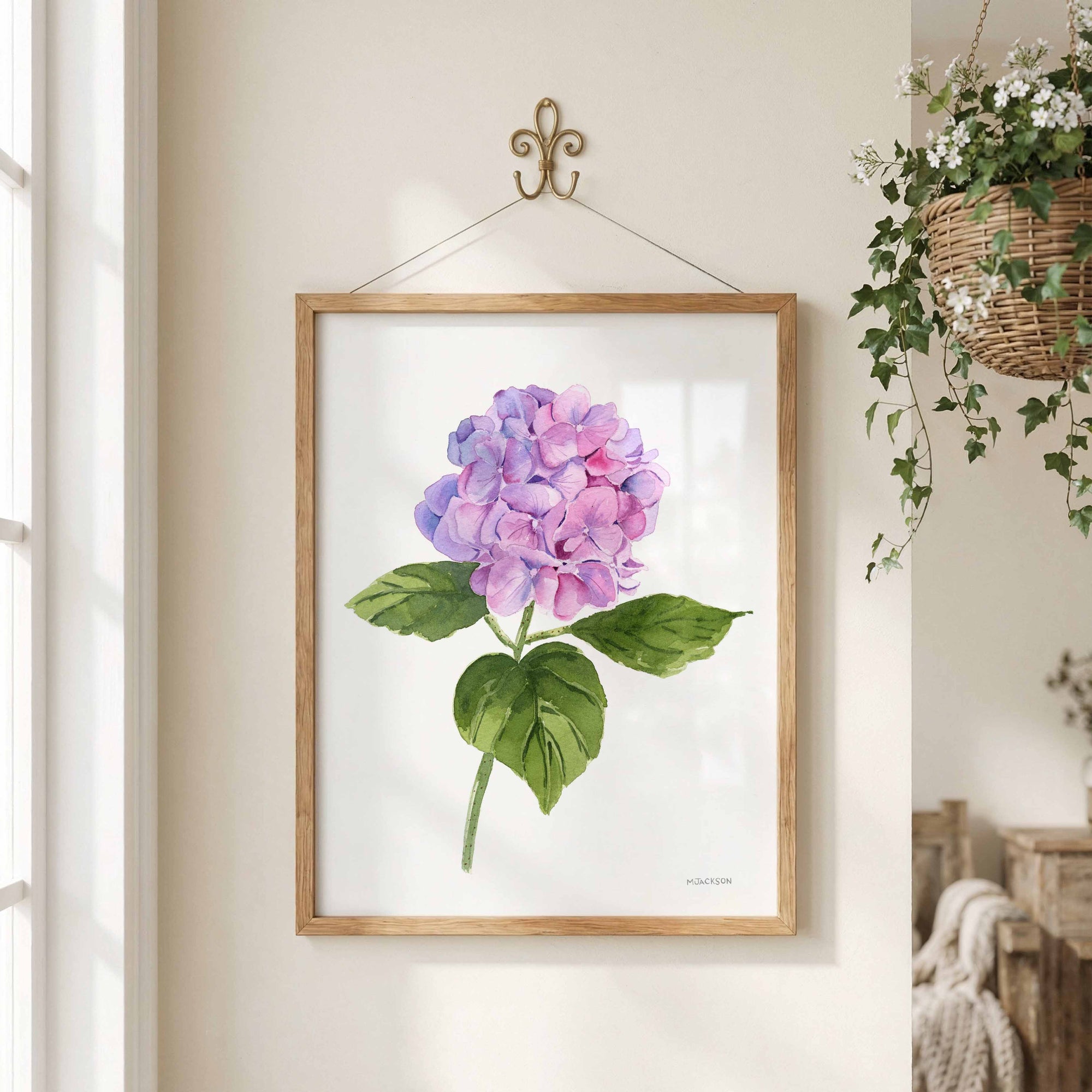 Purple Hydrangea Art Print