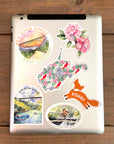 Ipad with mock ups of stickers