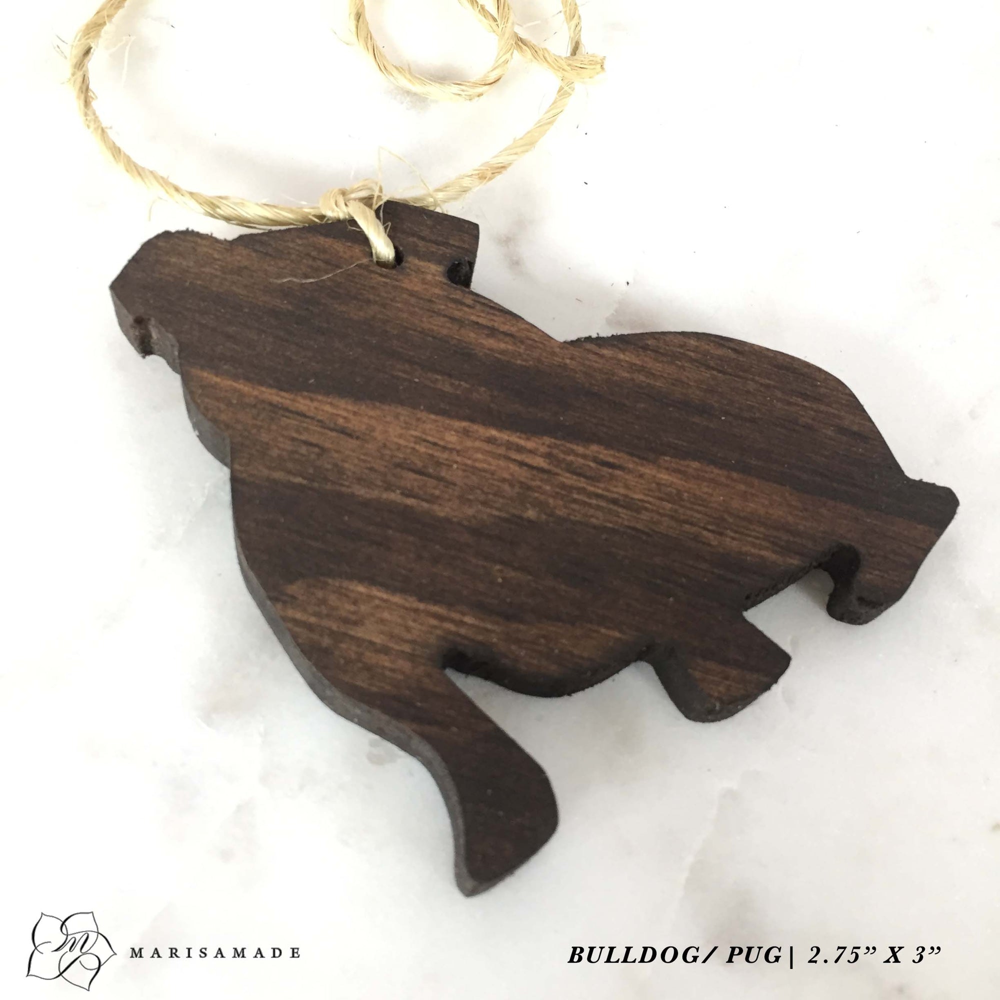 Pre-Order Pug Ornament | Personalized Wooden Ornament