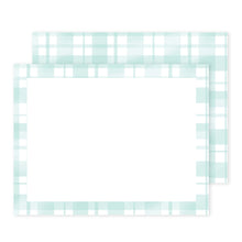 Load image into Gallery viewer, Teal Plaid Notecard Set
