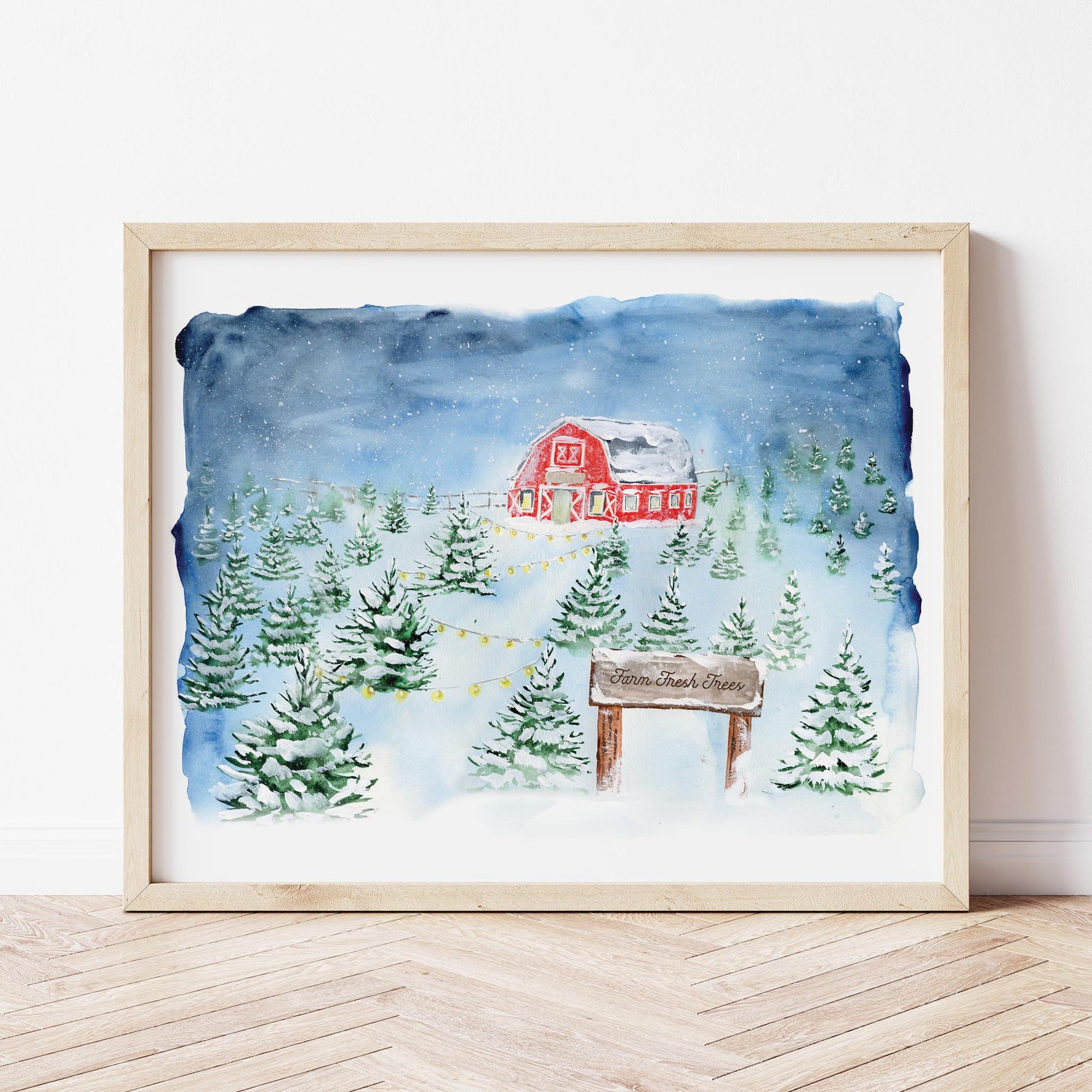 Christmas at the Farm Art Print