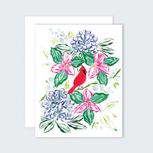 Load image into Gallery viewer, Cardinal + Rhododendron Boxed Set of 8 | Greeting Cards
