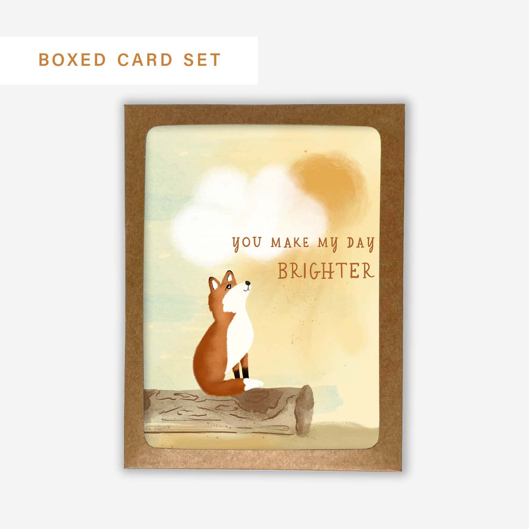 You Make My Day Brighter Fox Boxed Set of 8 | Greeting Cards