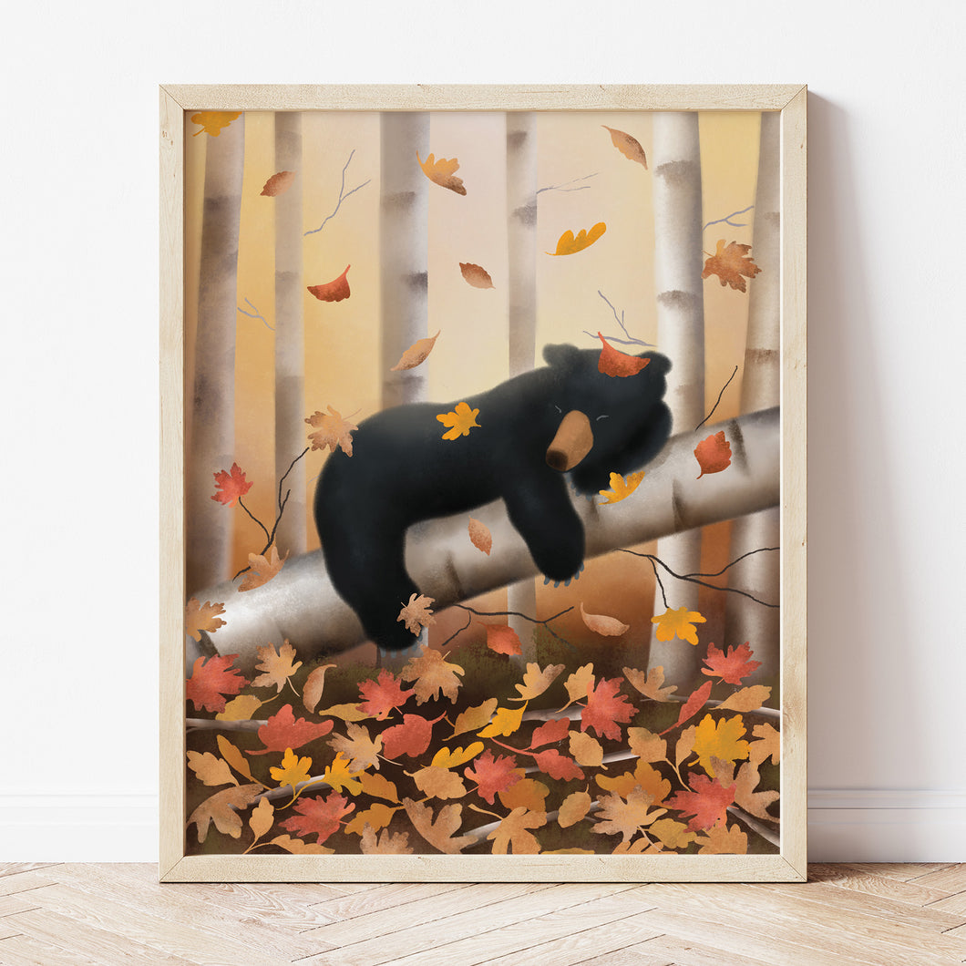 Sleeping Black Bear Art Print