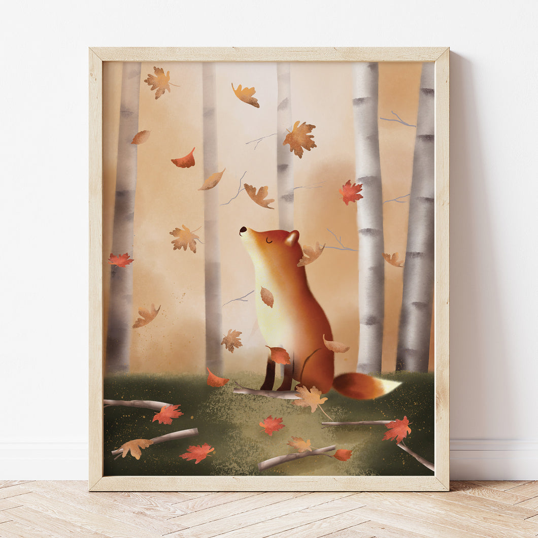 Fox in the Woods Art Print