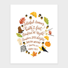 Load image into Gallery viewer, Fall Favorites Poem Art Print
