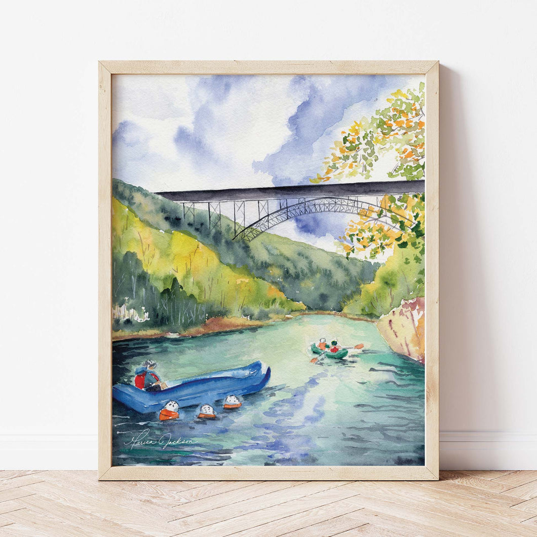 New River Gorge State Park Rafting Art Print