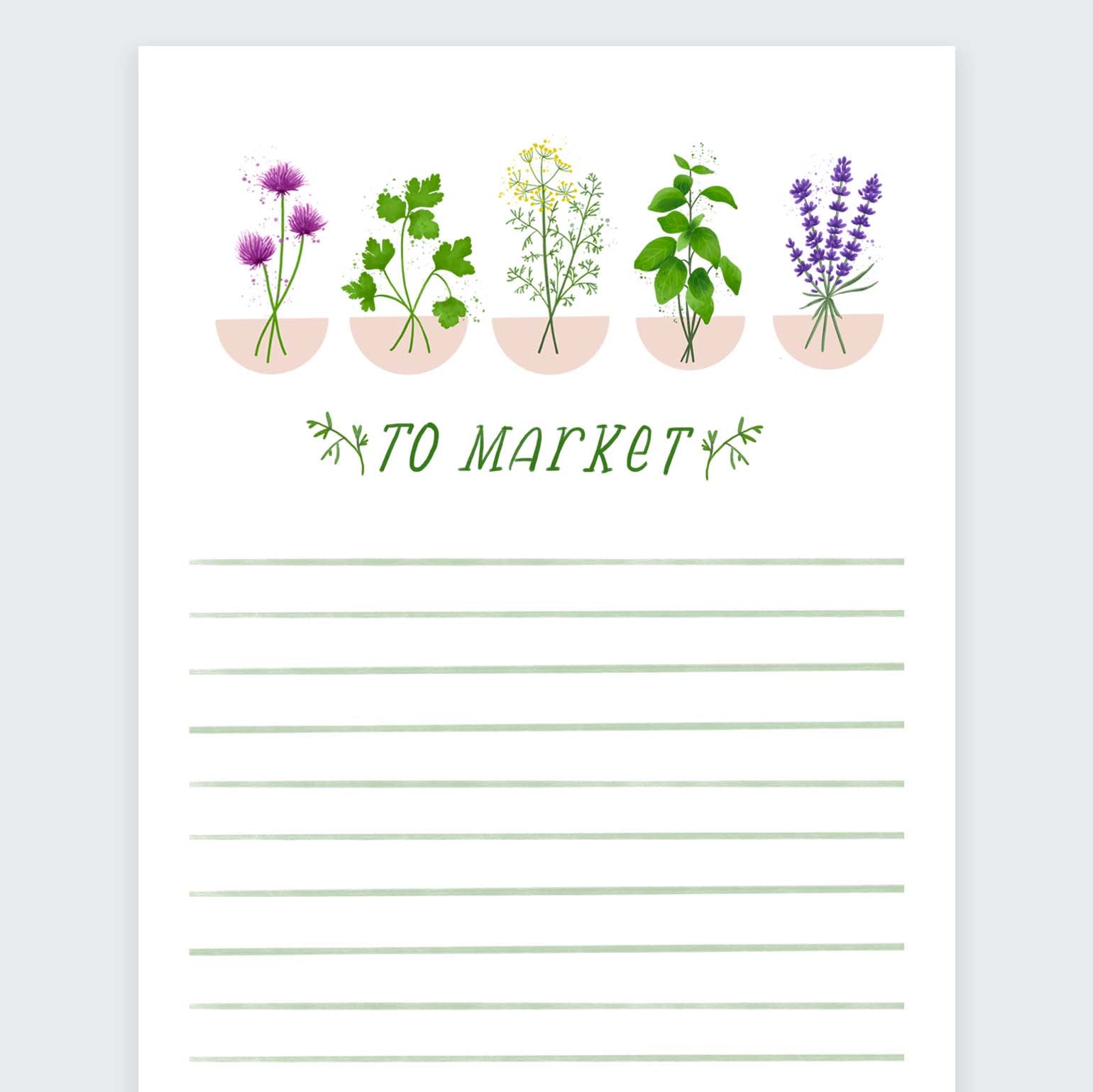 Clearance Herb Garden Market Notepad