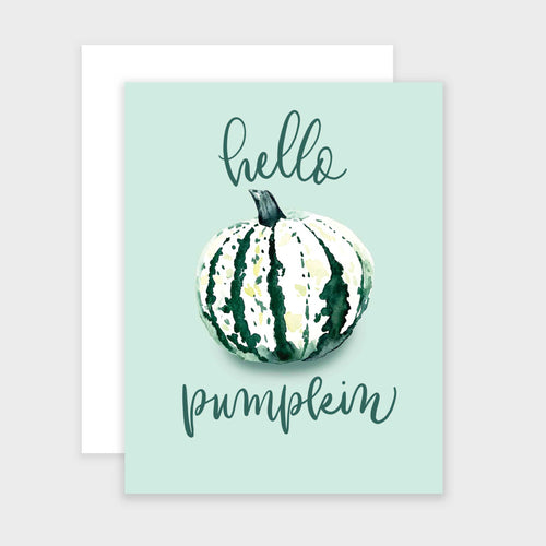 Blue Hello Pumpkin Card
