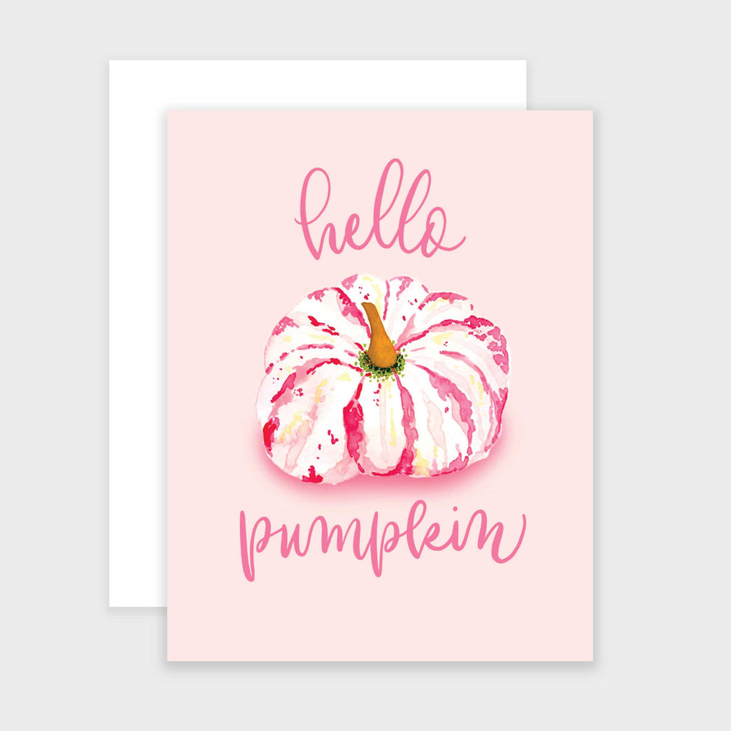 Pink Hello Pumpkin Card