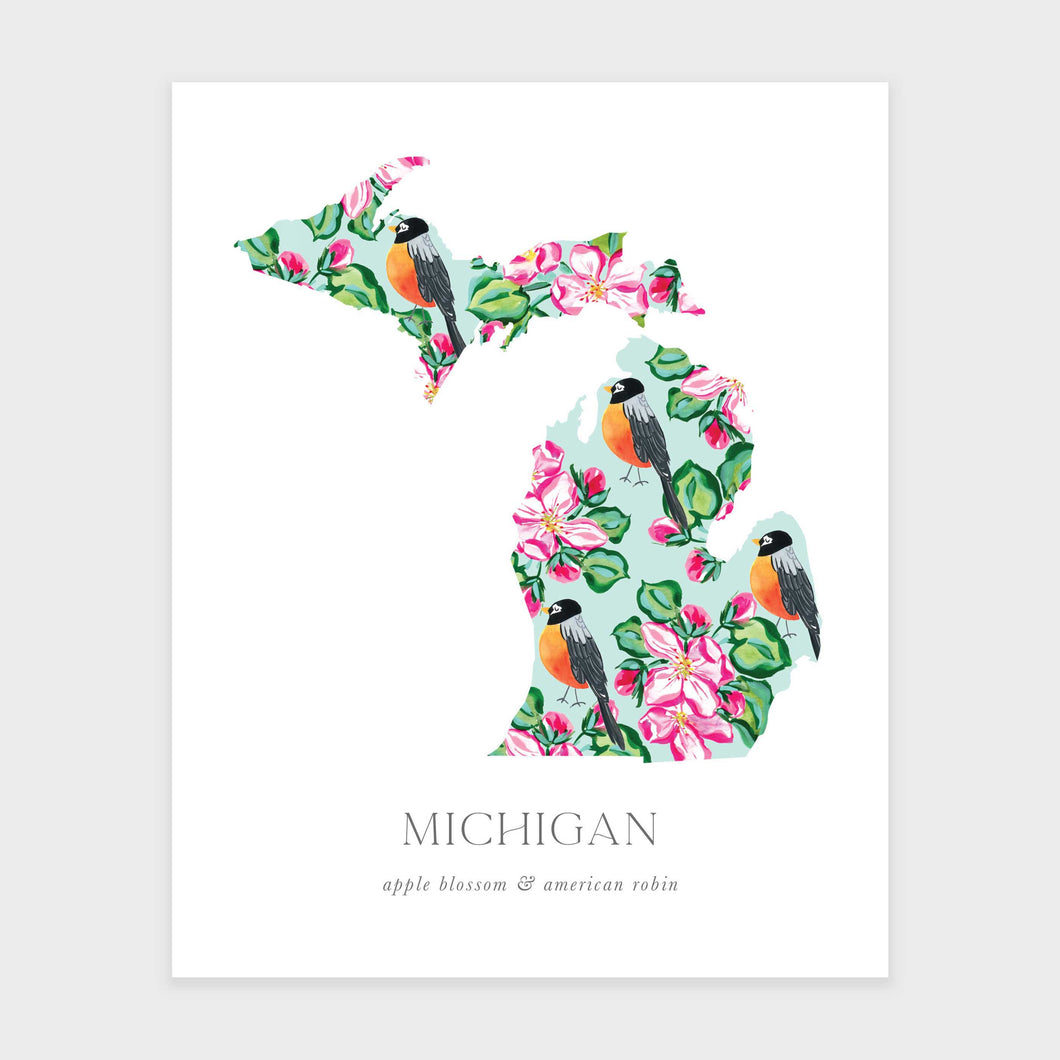 Michigan State Flower Art Print