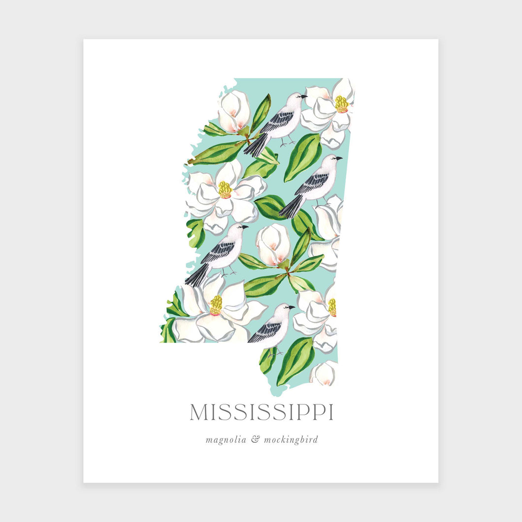 Mississippi State Flower Art Print