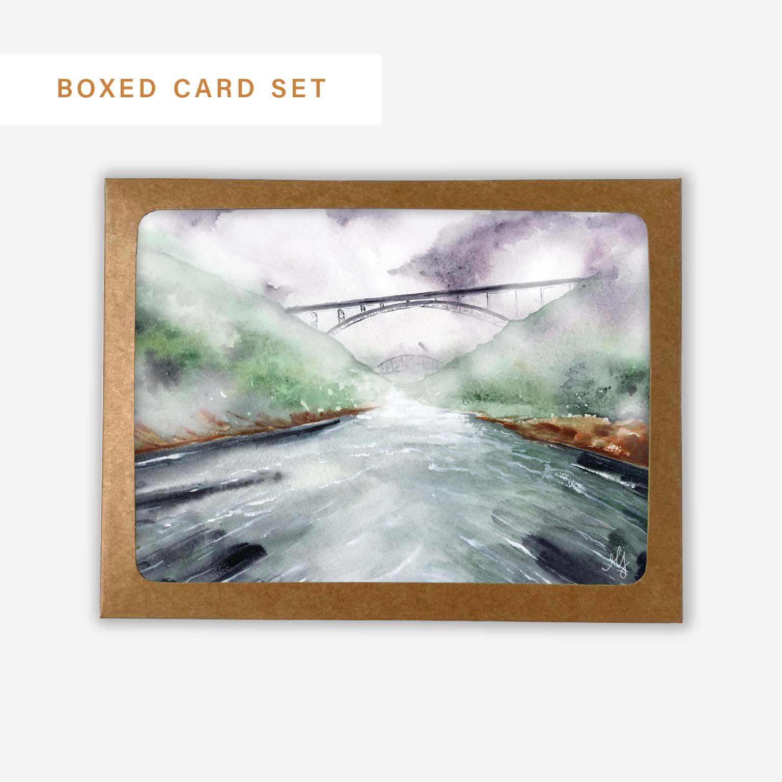 Misty New River Gorge National Park Boxed Set of 8 | Greeting Cards