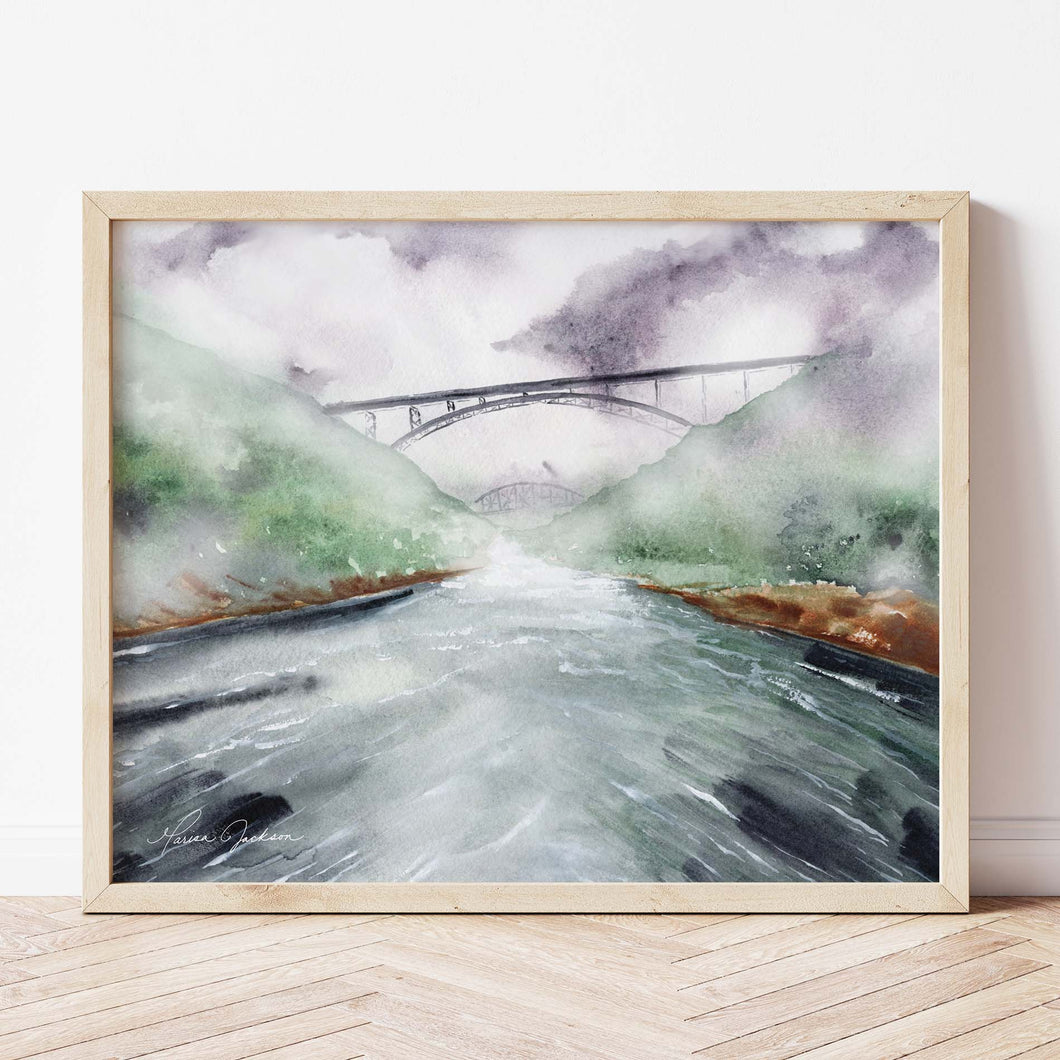 Misty New River Gorge State Park Art Print