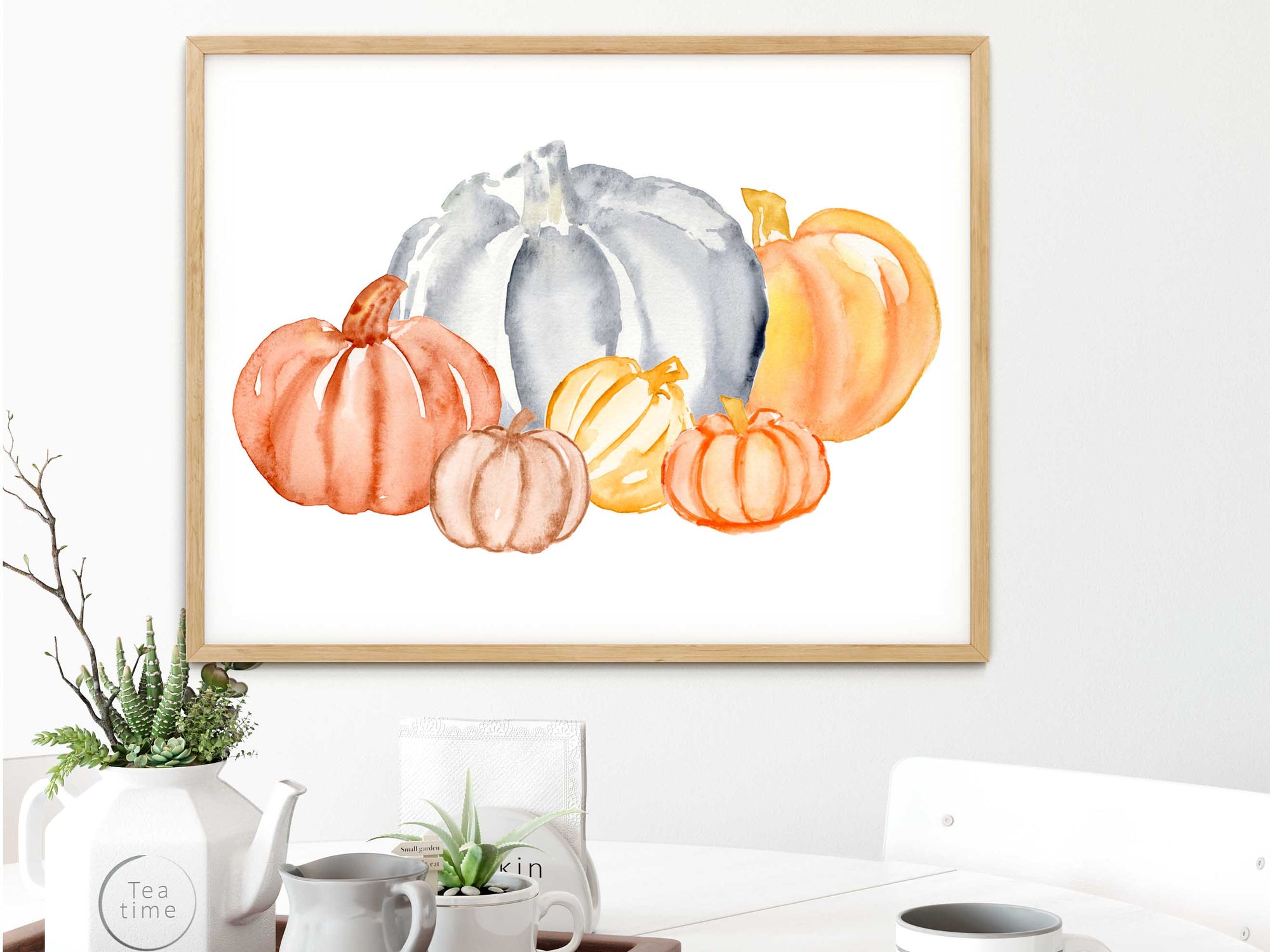 Watercolor Pumpkins Art Print