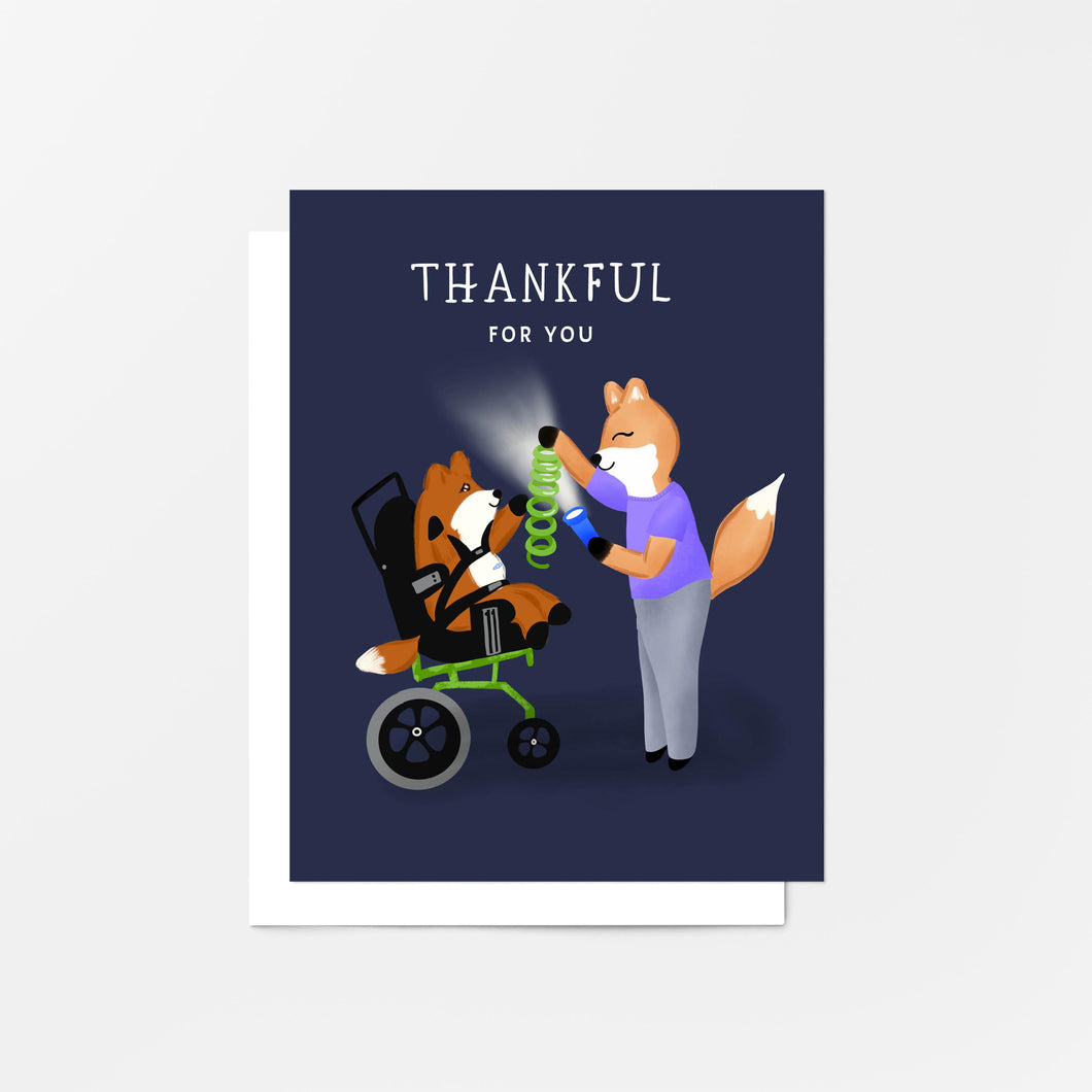 Thankful For You Fox Teacher Card