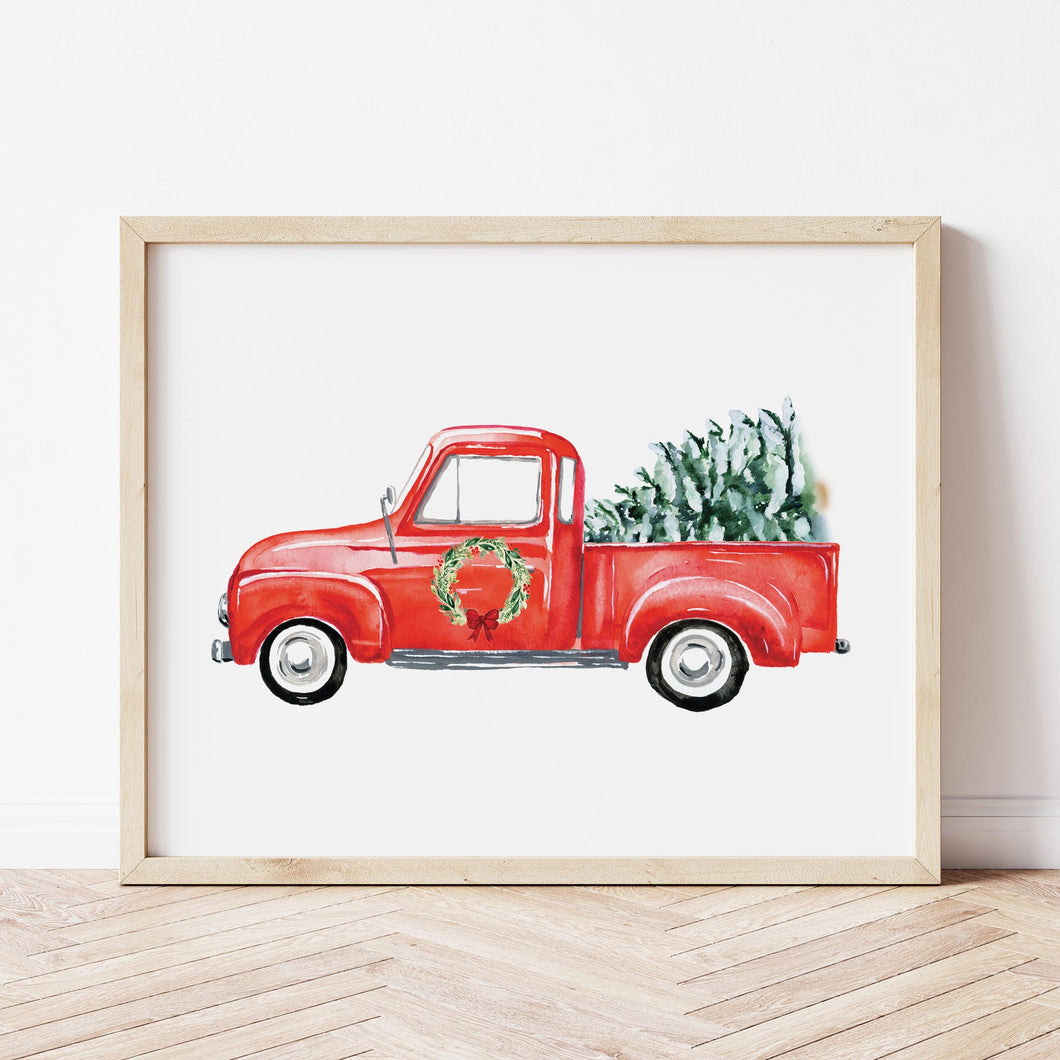 Vintage Red Truck Art Print